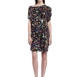 Corey Lynn Calter Multicolor Abstract Asymmetric Silk Dress size XS